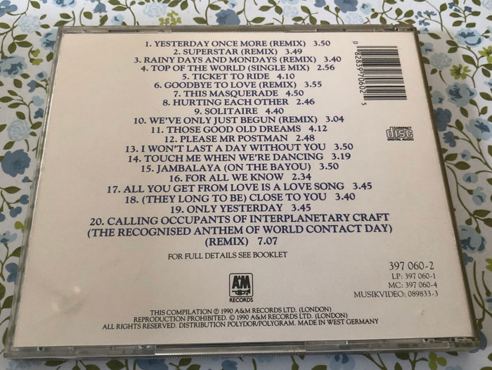 Carpenters Only yesterday