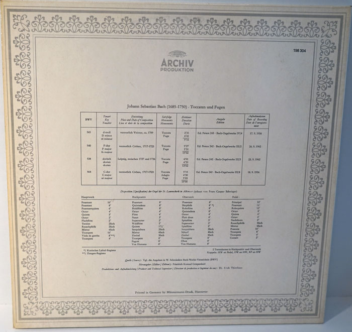 Johann Sebastian Bach - Helmut Walcha -Toccataer og fugaer