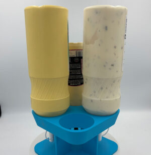 Sennep og ketchup flaske holder i rød