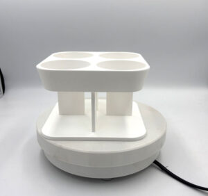 Sennep og ketchup flaske holder i hvid