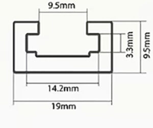 T-track skinne 400 mm