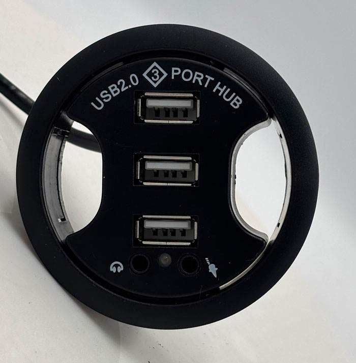 USB hub, til indbygning i bordplade
